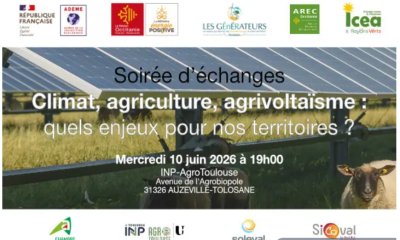 10 juin 2026 : Soirée d'échanges "Climat, agriculture, agrivoltaïsme : quels enjeux pour nos territoires ?"