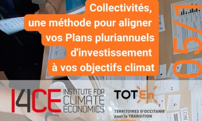 05 novembre 2026 : webinaire TOTEn & I4CE "PPI aligné climat : une méthode à disposition des collectivités pour aligner leur Plan Pluriannuel d'Investissement avec leurs objectifs climat"